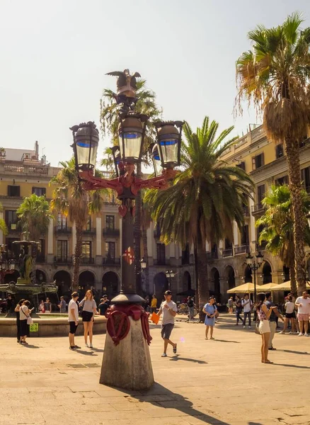 Barcelona España Sep 2018 Plaza Real Día Verano Barcelona — Foto de Stock