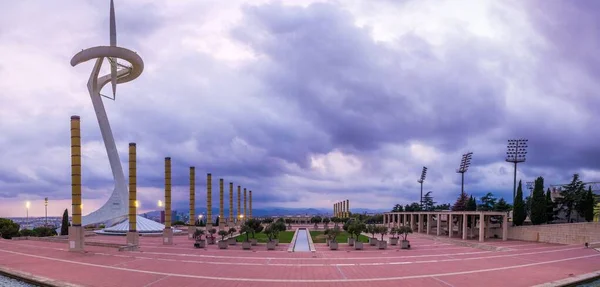 Barcelona Spagna Agosto 2018 Architettura Scenica Essenziale Del Parco Olimpico — Foto Stock