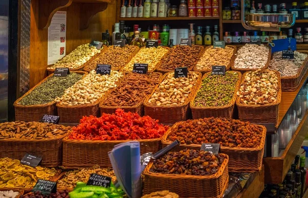 Barcelona España Agosto 2018 Puesto Mercado Mercado Boquería Barcelona Boquería —  Fotos de Stock