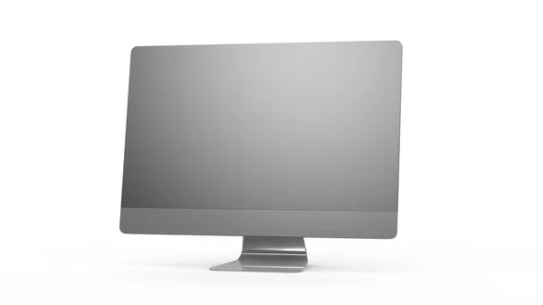 Flat Monitor White Screen Computer Display Digital Wide Screen Slim — Stock Photo, Image