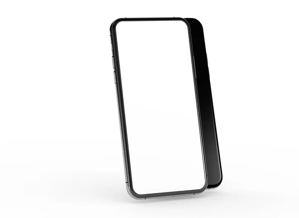 Nouveau Modèle Réaliste Smartphone Téléphone Portable Avec Écran Vierge — Photo