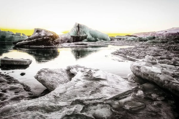 Beau Paysage Jokulsarlon Lagune Des Glaciers Islande Europe Coucher Soleil — Photo