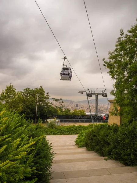 Barcelona España Agosto 2018 Funicular Montjuic Barcelona —  Fotos de Stock