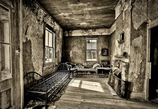 Tom Sépia Uma Antiga Casa Abandonada Bodie State Historic Park — Fotografia de Stock