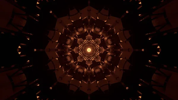 Krásná Abstraktní Mandala Nebo Květinový Vzor Pro Pozadí Hnědými Zlatými — Stock fotografie