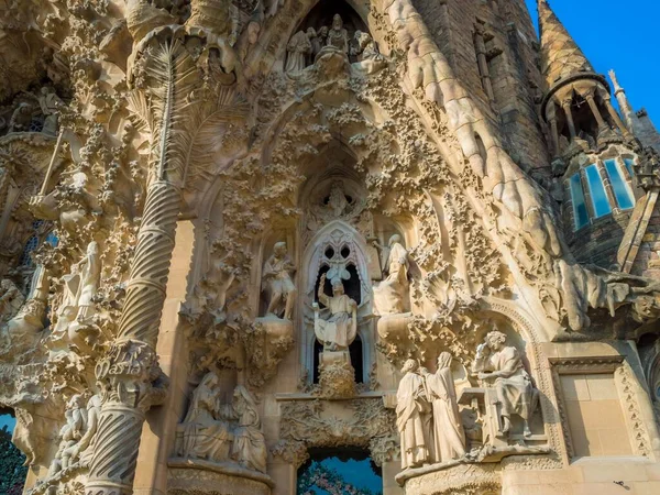 Barcelona Espanja Elokuu 2018 Sagrada Familia Arkkitehti Gaudin Suunnittelema Katedraali — kuvapankkivalokuva