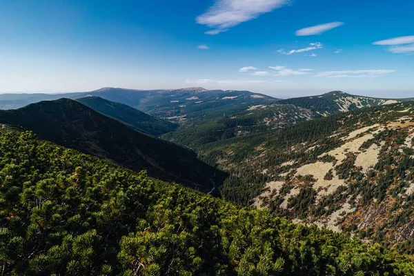 Podzimní Barevný Výhled Krkonošský Národní Park Hřeben Kozi Hrbety Krkonoše — Stock fotografie