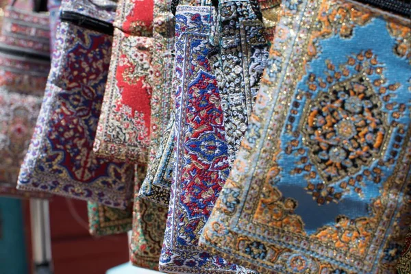 Several Traditional Carpets Different Colors Patterns — Stock Photo, Image
