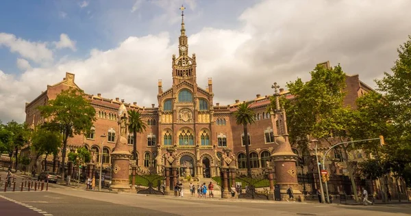 Barcelona Hiszpania Sierpnia 2018 Szpital Sant Pau Liście Światowego Dziedzictwa — Zdjęcie stockowe