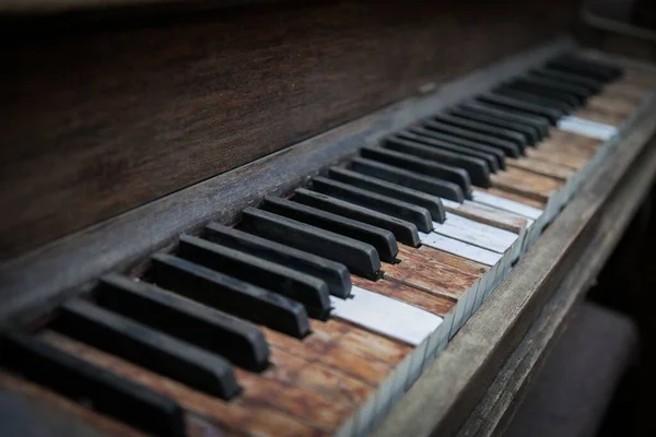 Closeup Shot Wooden Piano Keys — Stock Photo, Image