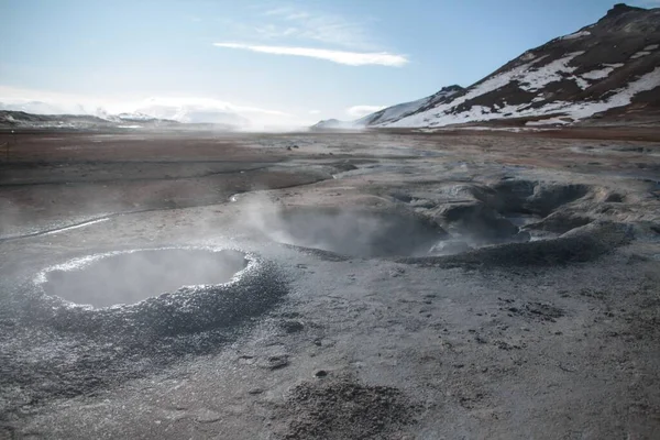Ενεργές Ηφαιστειακές Περιοχές Στην Ισλανδία — Φωτογραφία Αρχείου