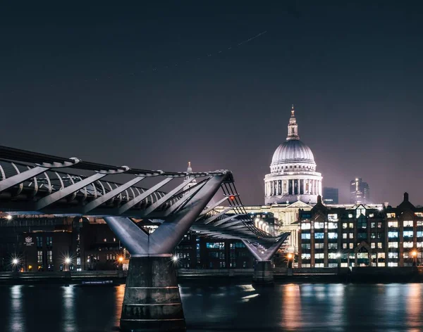 Католический Собор Святого Павла Лондоне Великобритания Ночное Время — стоковое фото