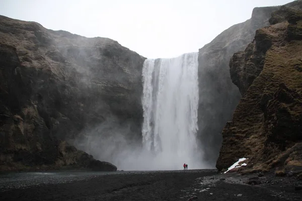 冰岛Skgafoss瀑布的惊人景象 — 图库照片