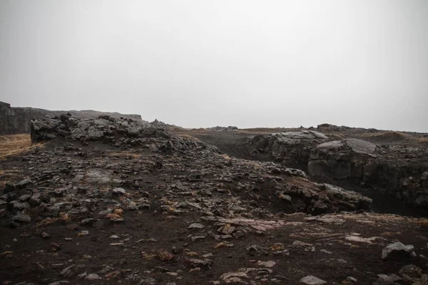 Primo Piano Delle Rocce Una Giornata Nuvolosa — Foto Stock