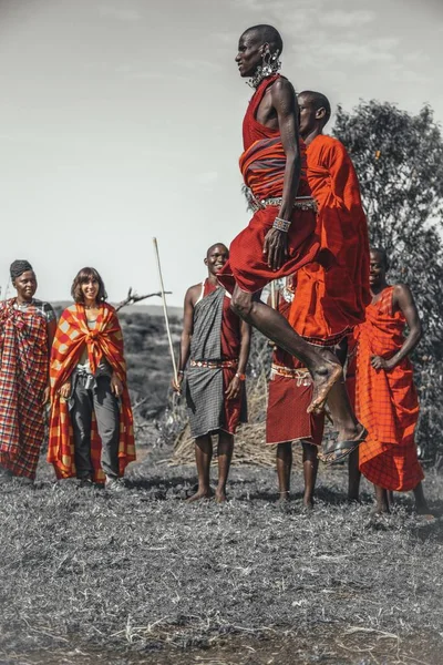 Masai Mara Kenya Sierpnia 2018 Wspaniała Ludność Kenii Zdjęcia Masajów — Zdjęcie stockowe