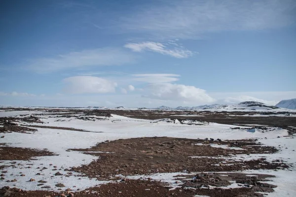 Una Vista Increíble Del Paisaje Islandia Sobre Fondo Azul Cielo — Foto de Stock