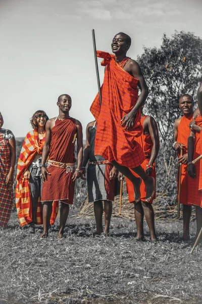 Masai Mara Kenya Ago 2018 Maravilhosa População Local Quênia Fotos — Fotografia de Stock