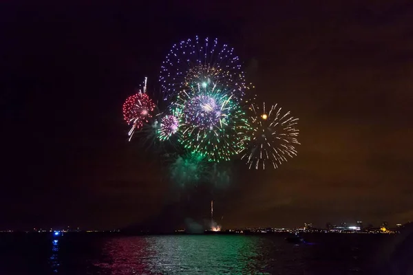 Fireworks Lake Michigan Night Chicago — Stock Photo, Image