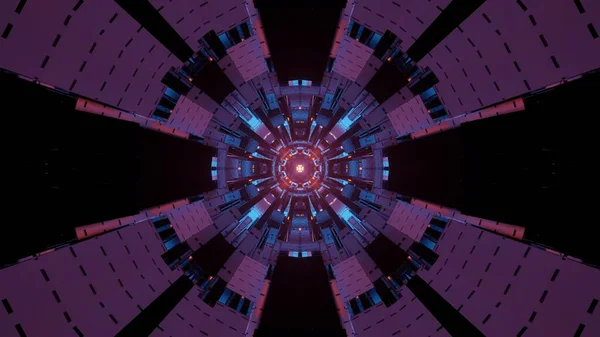 パターン化された形状のカラフルなレーザー光を持つ宇宙背景 — ストック写真