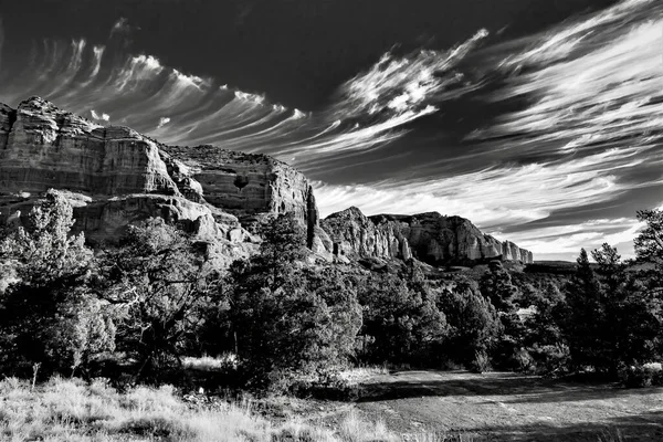 Úžasný Záběr Kamene Stupních Šedi Sedoně Arizoně — Stock fotografie