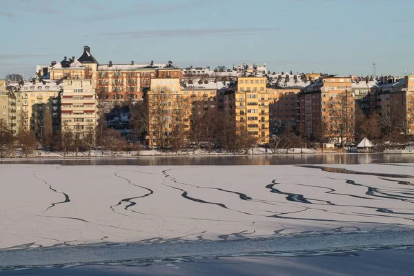 Stockholm Sweden Jan 2016 Scene Frozen River Stockholm Sweden — Stock Photo, Image