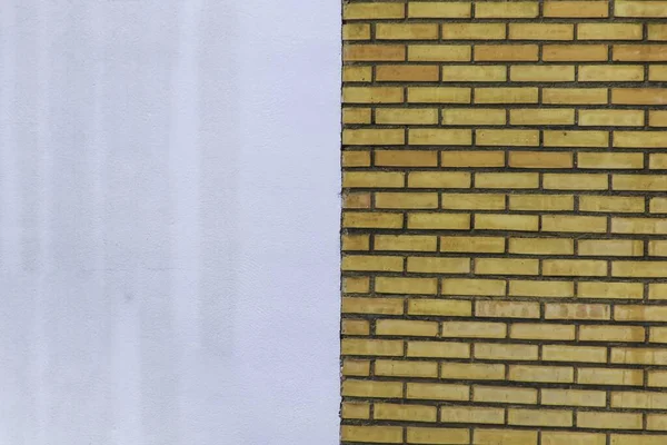 Біла Бетонна Стіна Жовта Цегляна Стіна — стокове фото