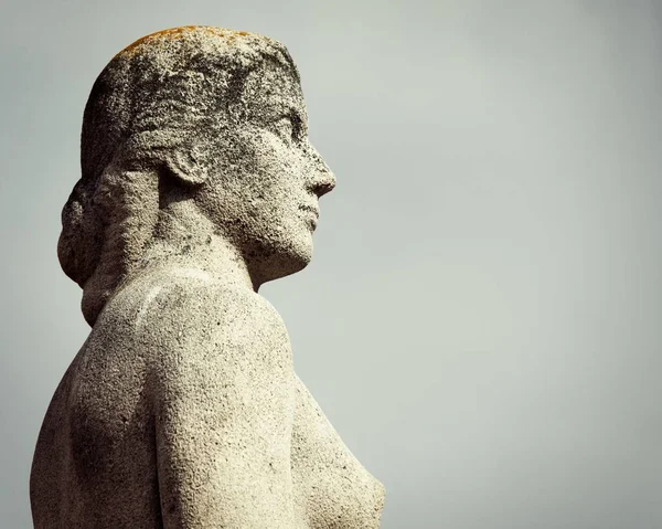 Eine Aufnahme Einer Antiken Frauenstatue Trocadero Der Nähe Des Eiffelturms — Stockfoto