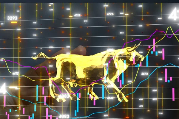 Borsa Trading Digitale Cruscotto Investimento — Foto Stock
