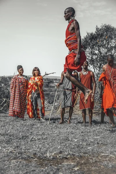 Masai Mara Kenya Ago 2018 Maravilhosa População Local Quênia Fotos — Fotografia de Stock