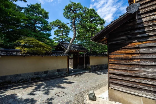Gyönyörű Kilátás Nyílik Utcákra Nagamachi Szamuráj Kerület Zöld Fák Elfogott — Stock Fotó