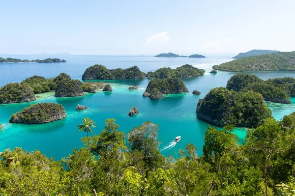 High Angle Shot Piaynemo Natural Park Ocean Captured Raja Ampat — Stock Photo, Image