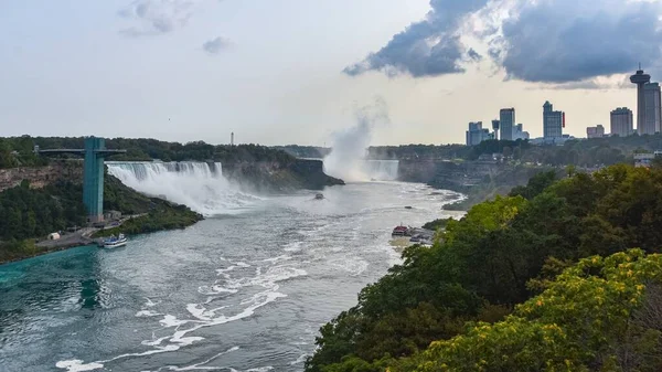 Una Toma Alto Ángulo Las Magníficas Cataratas Del Niagra Capturadas — Foto de Stock