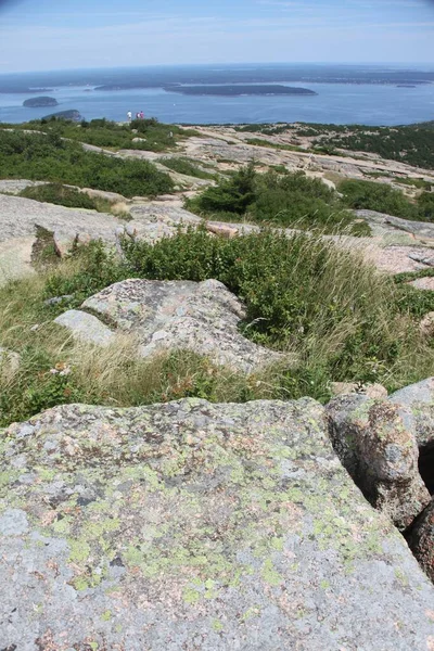 Colpo Verticale Dell Oceano Dalla Montagna Cadillac Catturato Nel Parco — Foto Stock