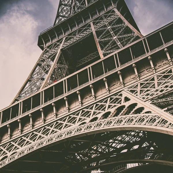 Eine Flache Aufnahme Eines Schönen Eiffelturms Paris Frankreich — Stockfoto