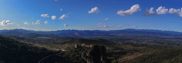 スペインのレオンのコルナテル城の風景 ドローン写真 — ストック写真