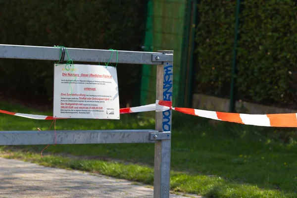 Aachen Germany Apr 2020 Playground Who Closed Stem Corona Virus — Stock Photo, Image