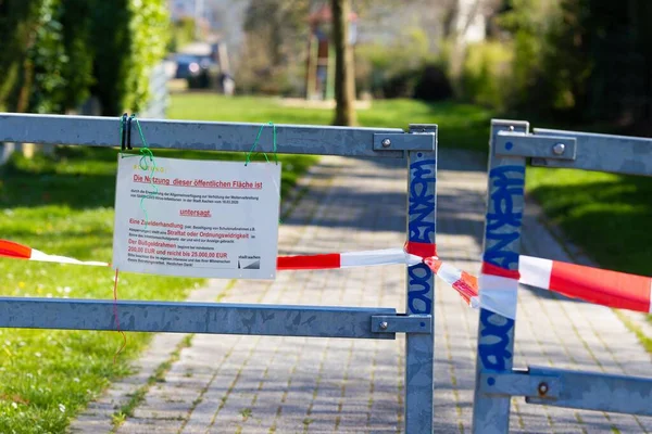 Aachen Germany Apr 2020 Playground Who Closed Stem Corona Virus — Stock Photo, Image