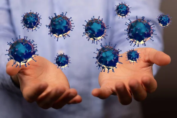 Kelompok Sel Sel Virus Ilustrasi Dari Sel Virus — Stok Foto