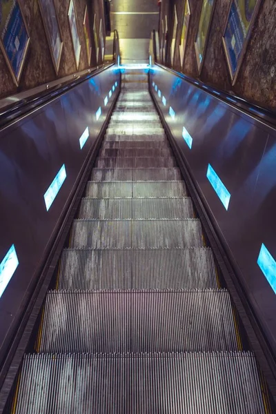 Munich Germany Apr 2020 Empty Escalator Munich Subway Network Every — Stock Photo, Image