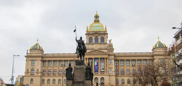 Prague República Checa Novembro 2019 Estátua São Venceslau Arquitetura Museu — Fotografia de Stock