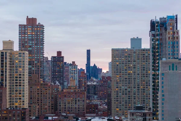 Удивительный Вид Город Нью Йорк Красивом Фоне Восхода Солнца — стоковое фото