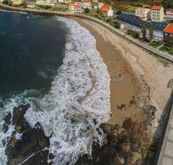 Ezaro Village Avec Plage Galice Espagne Photo Drone — Photo