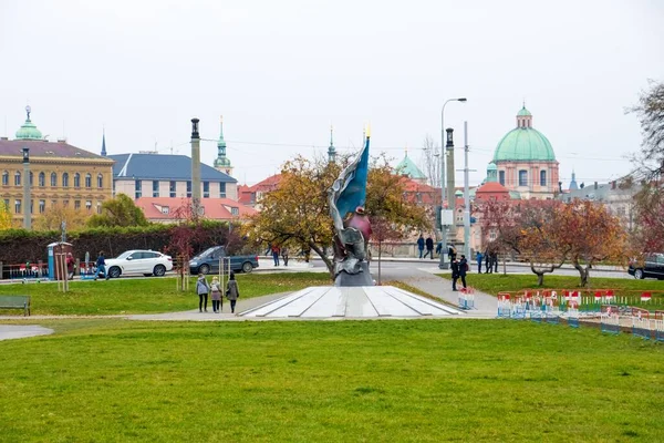 Prague República Checa Novembro 2019 Monumento Soldados Caídos Durante Segunda — Fotografia de Stock