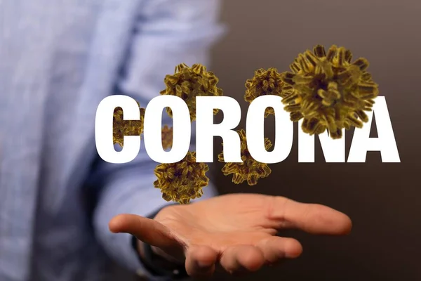 Virus Corona Microbiologia Concetto Virologia Renderin — Foto Stock