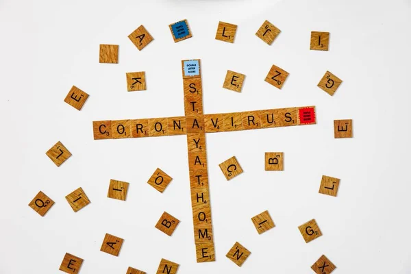 Bristol Zjednoczone Królestwo Kwi 2020 Koronawirus Scrabble Puzzle Lodówce Jako — Zdjęcie stockowe