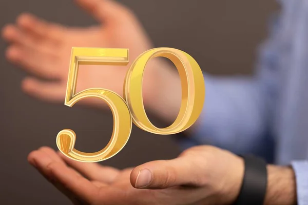 50 Anniversary 3d numbers. Poster template for Celebrating 50 anniversary event part