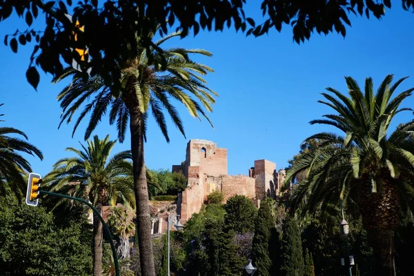 Malaga España Junio 2019 Fotografía Horizontal Las Ruinas Del Castillo — Foto de Stock