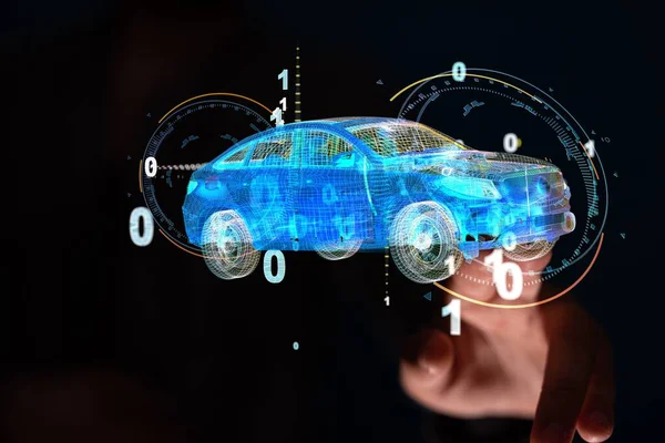 Технологія Цифрових Автомобілів Розумна Віртуальній Кімнаті — стокове фото