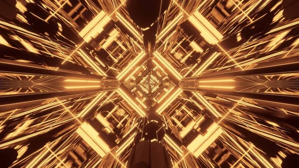 Віртуальна Проекція Золотого Світла Конденсується Одну Точку — стокове фото