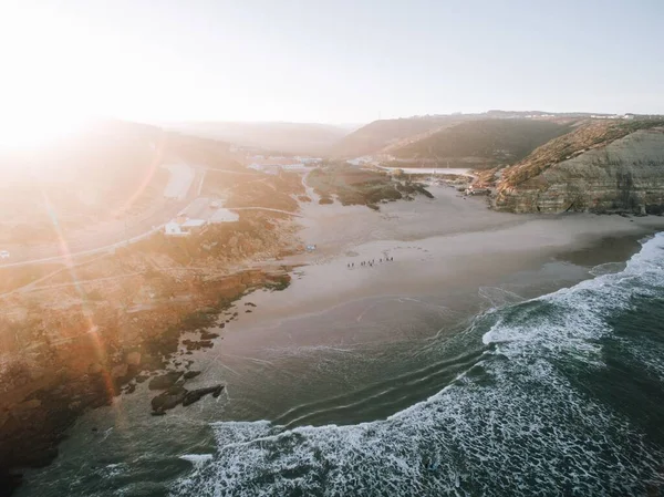 Una Splendida Vista Sulla Spiaggia Sao Juliao Ericeira Portogallo Sotto — Foto Stock